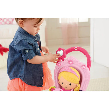 Fisher-Price Little People Princess Stroller Ride-On Toy – Toddler Push & Ride Princess Playset