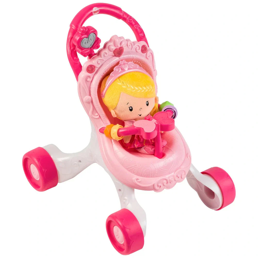 Fisher-Price Little People Princess Stroller Ride-On Toy – Toddler Push & Ride Princess Playset