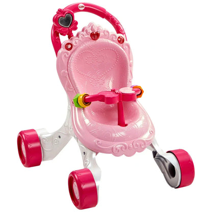 Fisher-Price Little People Princess Stroller Ride-On Toy – Toddler Push & Ride Princess Playset