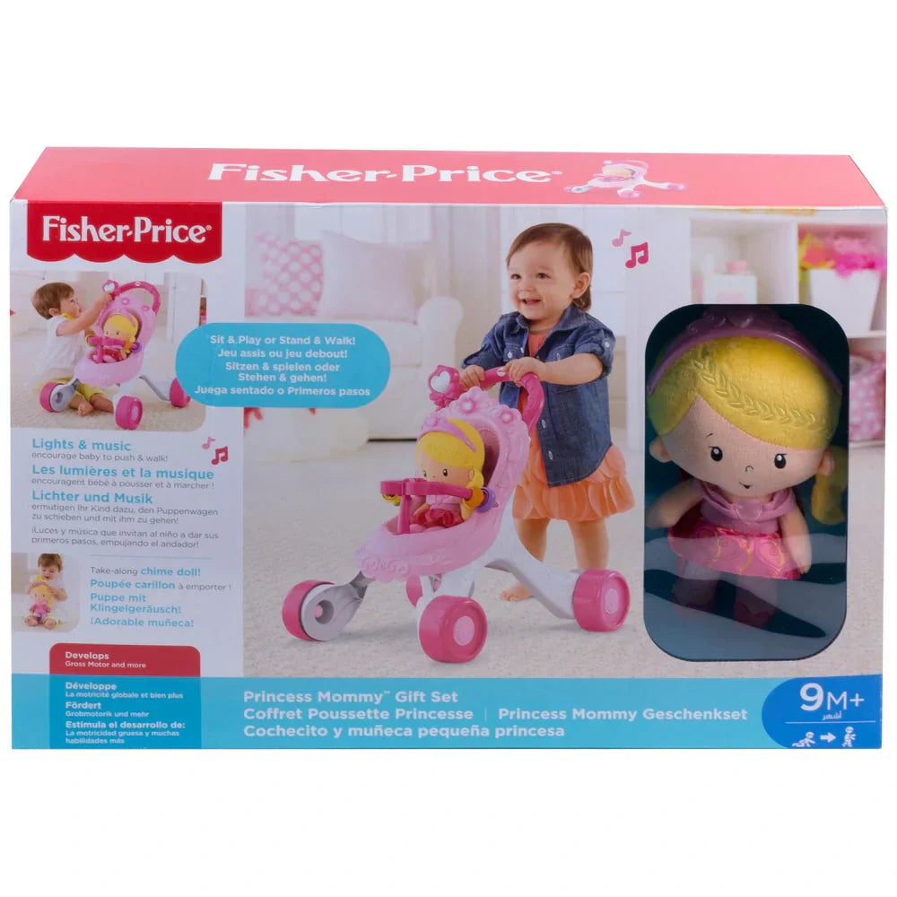 Fisher-Price Little People Princess Stroller Ride-On Toy – Toddler Push & Ride Princess Playset